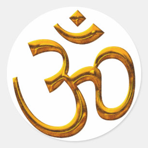 Adesivo Sticker OM, efeito ouro antigo