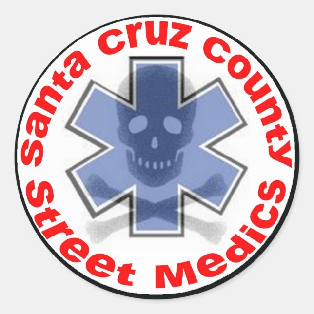 Adesivo Sticker - Papais noeis da Cruz County Street Medic (Frente)