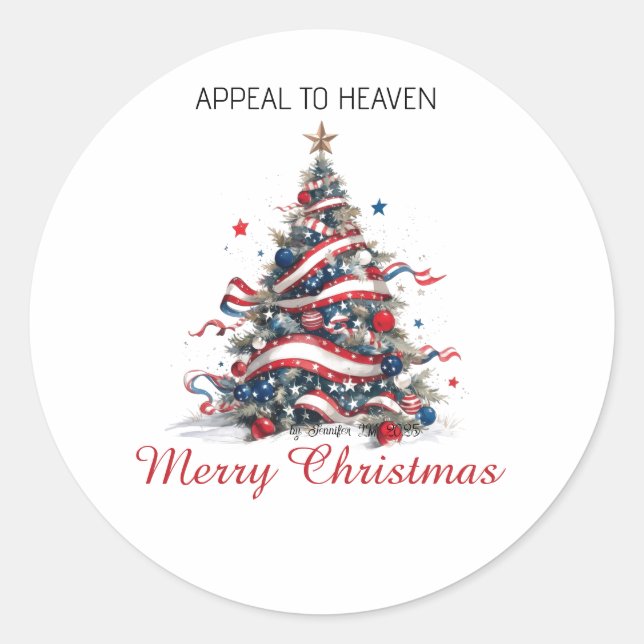 Adesivo STICKER Patriotic Xmas Tree ATH1 (Frente)