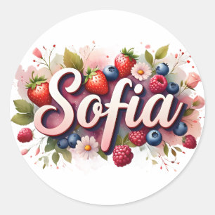 Adesivo Sticker personalizado "Sofia" Berry Floral Design