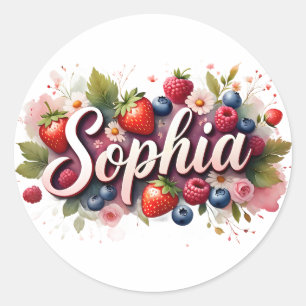 Adesivo Sticker personalizado "Sophia" Berry Floral Design