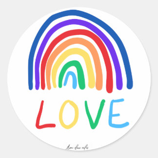 Adesivo Sticker rond LOVE rainbow