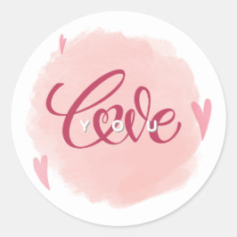 Adesivo Sticker rond romantique "Love You" 