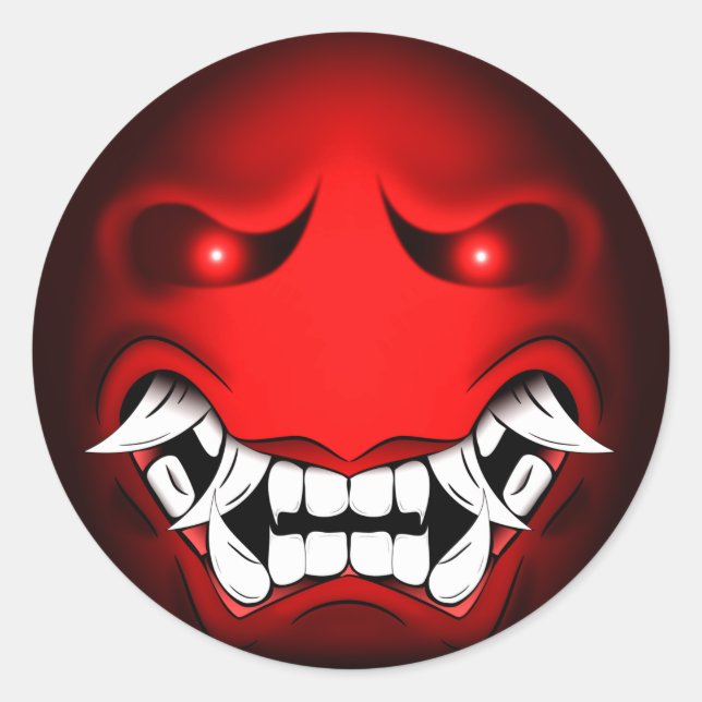 Adesivo Sticker Rond Samouraïmoji (Frente)