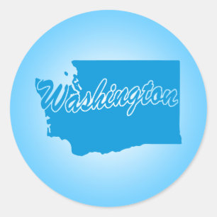 Adesivo Sticker Round Clássico do Estado Washington