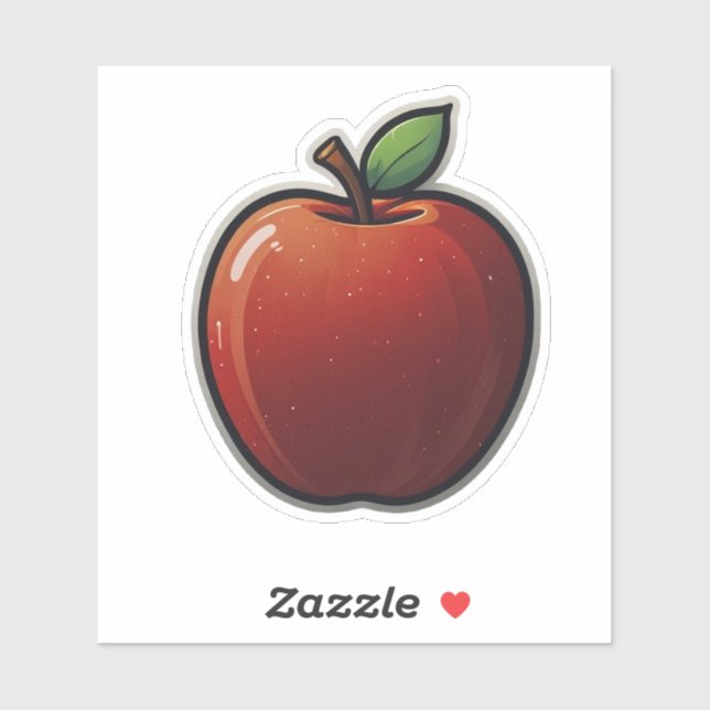 Adesivo Sticker Vermelho Apple - Design Divertido e Colori (Folha)