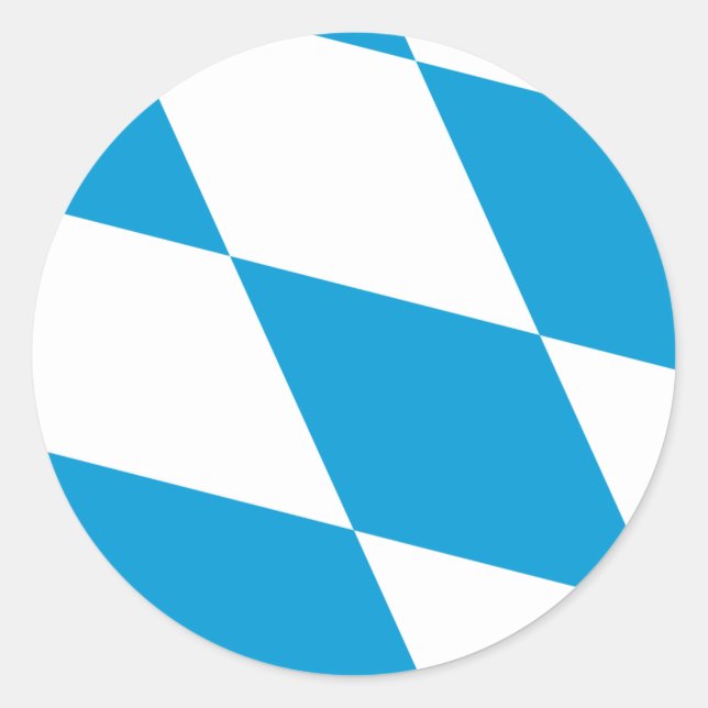 Adesivo Sticker with Flag of Bavaria, Alemanha (Frente)