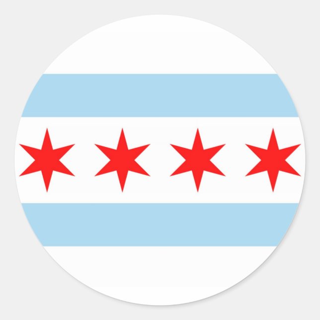 Adesivo Sticker with Flag of Chicago (Frente)