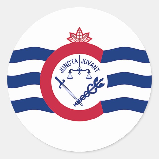 Adesivo Sticker with Flag of Cincinnati, Ohio, EUA (Frente)