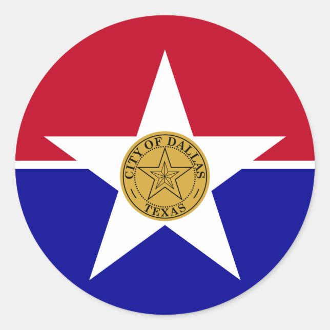 Adesivo Sticker with Flag of Dallas, EUA (Frente)