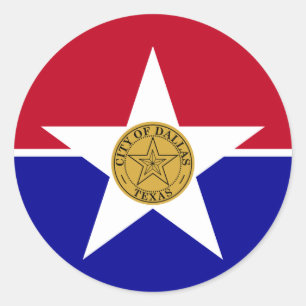 Adesivo Sticker with Flag of Dallas, EUA