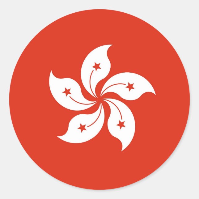Adesivo Sticker with Flag of Hong Kong, China (Frente)
