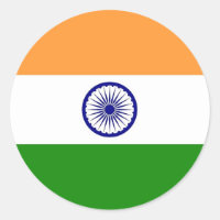 Sticker with Flag of India