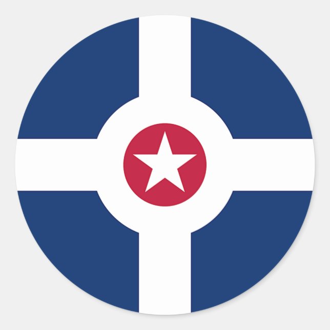 Adesivo Sticker with Flag of Indianapolis, EUA (Frente)