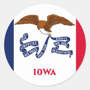 Adesivo Sticker with Flag of Iowa