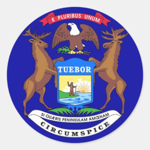 Adesivo Sticker with Flag of Michigan