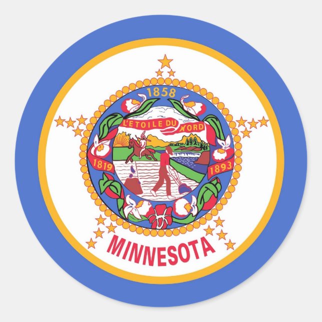 Adesivo Sticker with Flag of Minnesota (Frente)