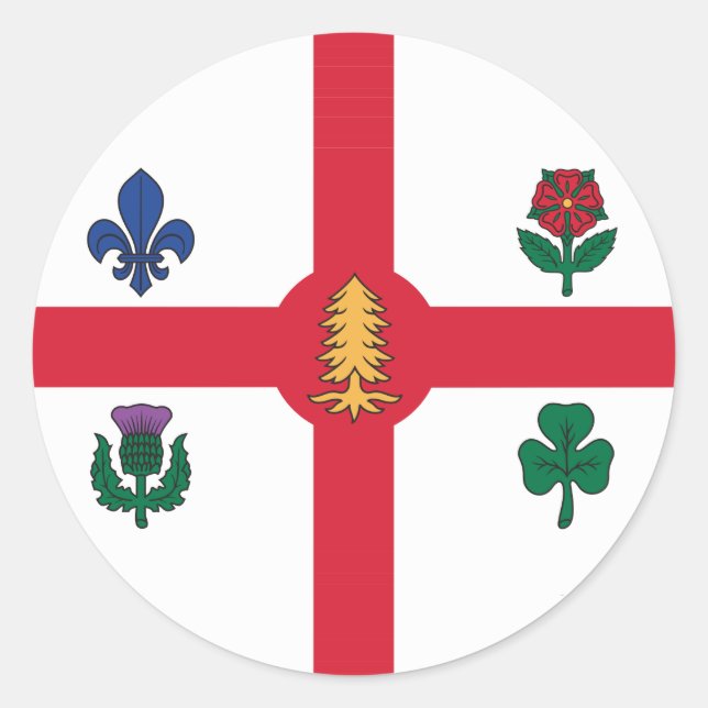 Adesivo Sticker with Flag of Montreal, Canada (Frente)