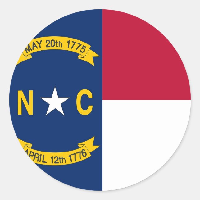 Adesivo Sticker with Flag of North Carolina (Frente)