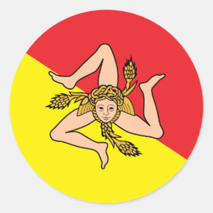 Adesivo Sticker with Flag of Sicily, Itália
