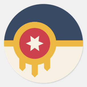 Adesivo Sticker with Flag of Tulsa, Oklahoma