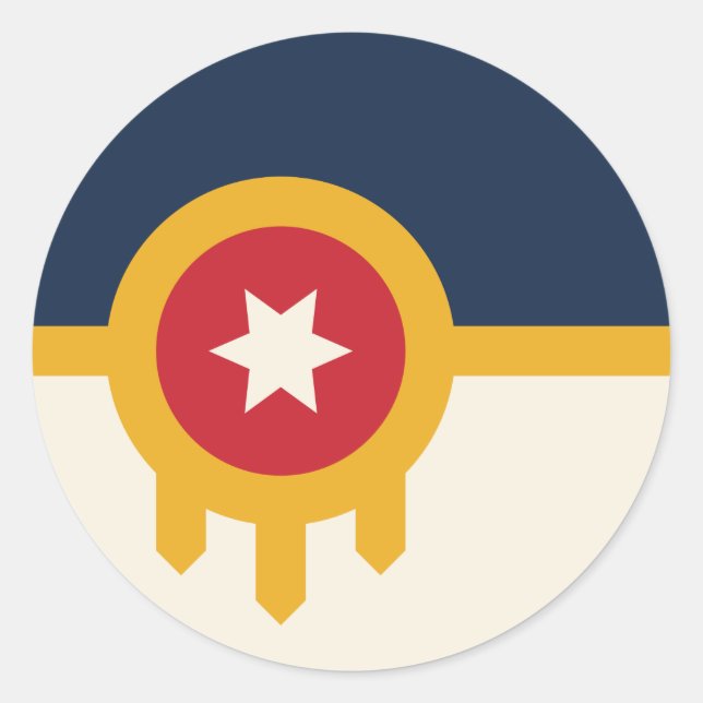 Adesivo Sticker with Flag of Tulsa, Oklahoma (Frente)
