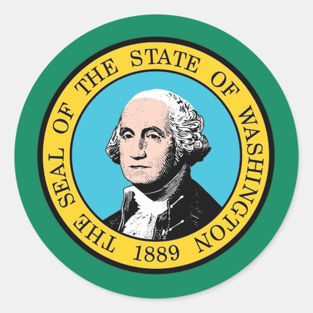Adesivo Sticker with Flag of Washington (Frente)