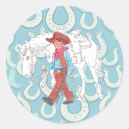Adesivo Sticker Young Cowboy and Horse