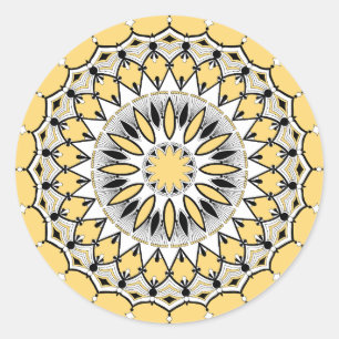 Adesivo Stickers Amarelos Mandala (Design 1)