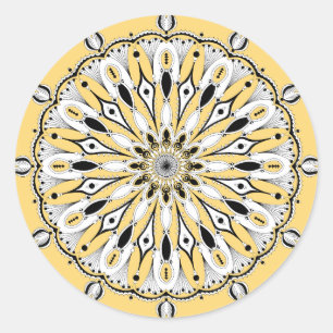 Adesivo Stickers Amarelos Mandala (Design 2)
