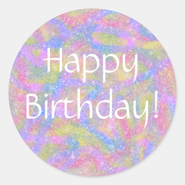 Adesivo Stickers - Arco-Íris de Pastel Sparkly (Frente)