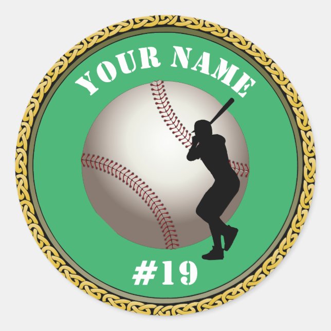 Adesivo Stickers Baseball - Adicionar nome e número (Frente)
