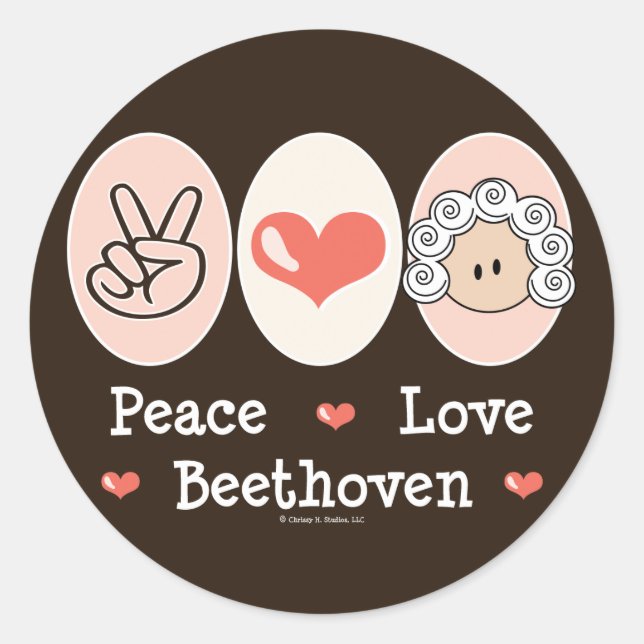 Adesivo Stickers Beethoven com Paz (Frente)
