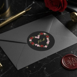 Adesivo Stickers Block Rose Heart Wedding Initial