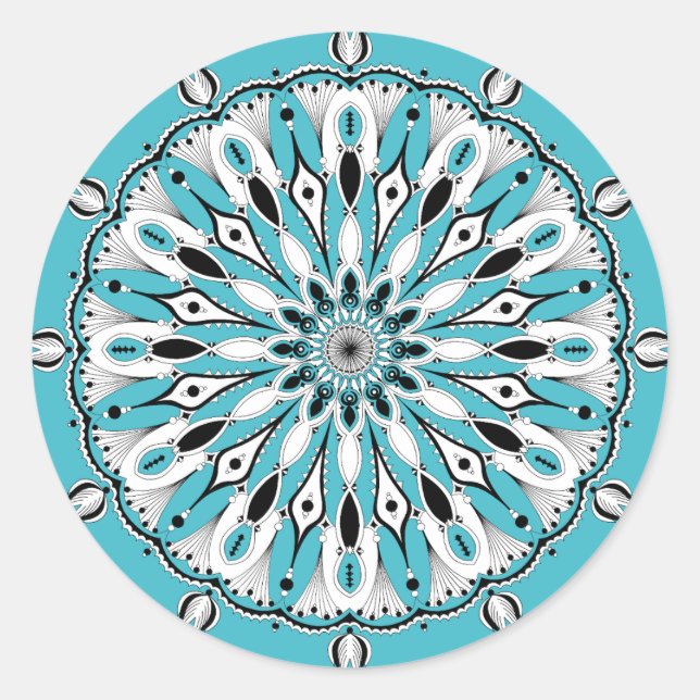 Adesivo Stickers Blue Mandala (Design 2) (Frente)