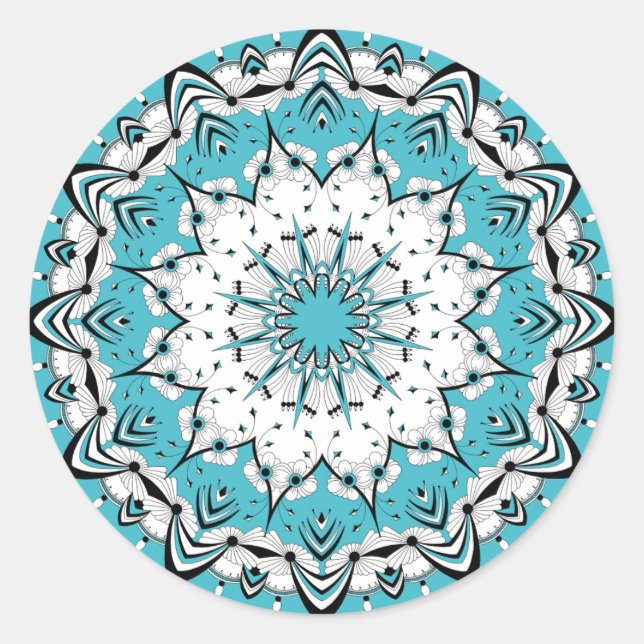 Adesivo Stickers Blue Mandala (Design 3) (Frente)