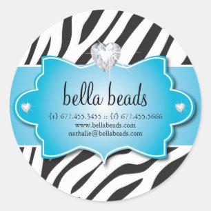 Adesivo Stickers Blue Zebra Jewelry