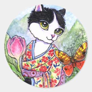 Adesivo Stickers Cat Geisha Fairy Fantasy por Ann Howard