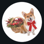 Adesivo Stickers "Christmas Corgi"<br><div class="desc">— trabalho de arte por Dorian</div>