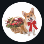 Adesivo Stickers "Christmas Corgi"<br><div class="desc">— trabalho de arte por Dorian</div>