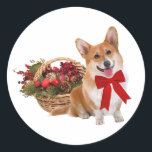 Adesivo Stickers "Christmas Corgi"<br><div class="desc">— trabalho de arte por Dorian</div>