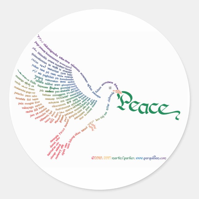 Adesivo Stickers da Dove da Paz Mundial (Frente)