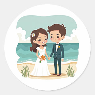 Adesivo Stickers De Amor De Casamento De Praia