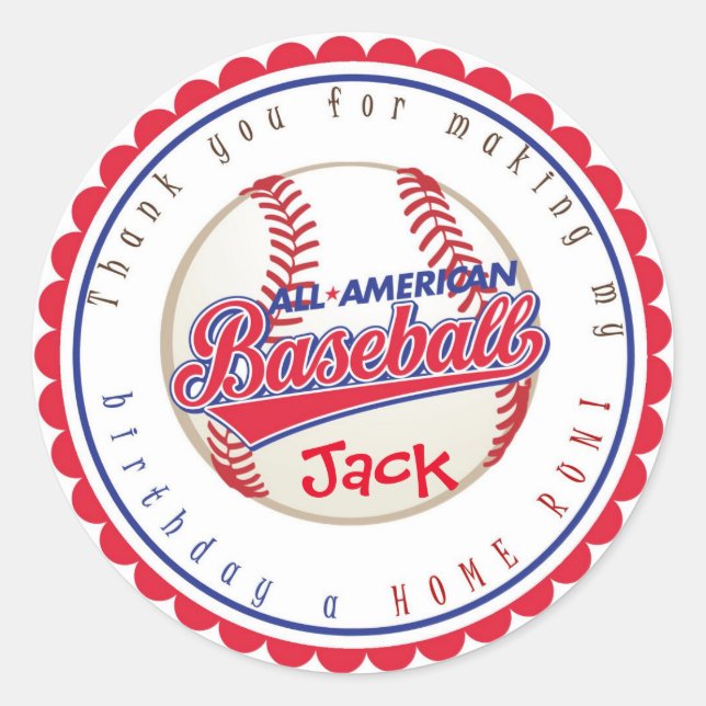 Adesivo Stickers de aniversário de beisebol (Frente)