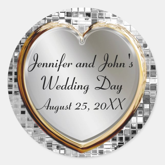 Adesivo Stickers De Coração E Sequências De Casamento (Frente)