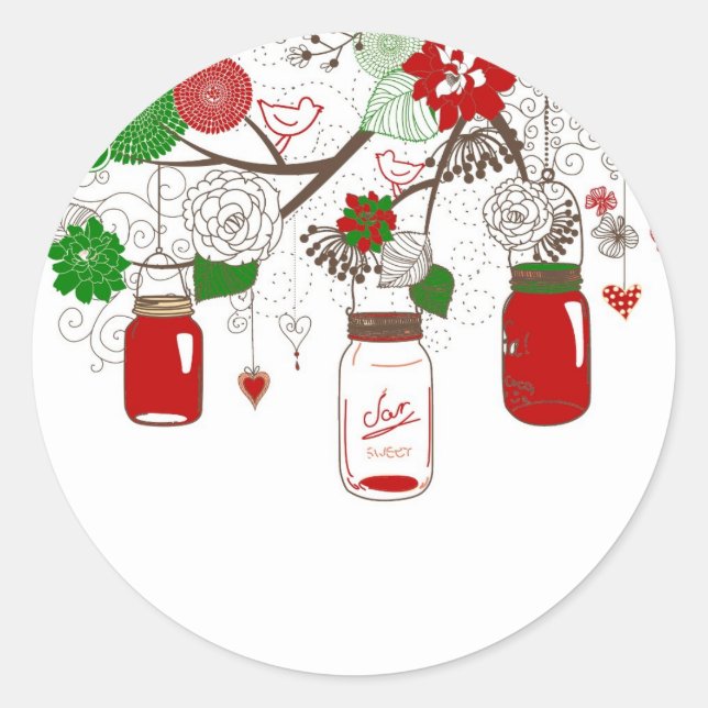Adesivo Stickers de Natal do Country Mason Jar (Frente)