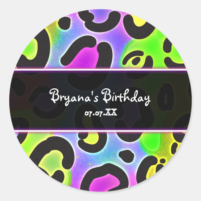 Adesivo Stickers do Rainbow Cheetah Leopardo (Frente)