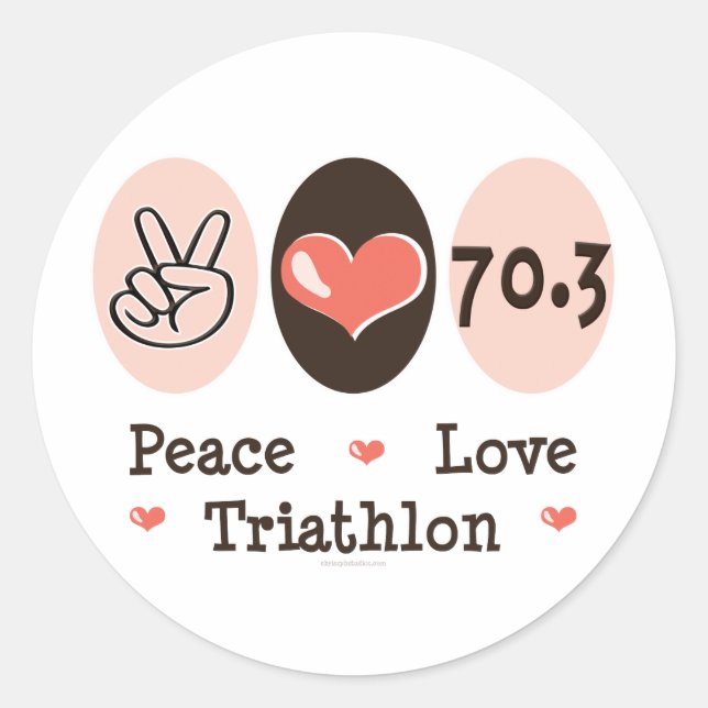 Adesivo Stickers do Triathlon Peace Love (Frente)