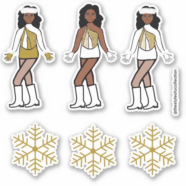 Adesivo Stickers Dourados de inverno #1 (Frente)