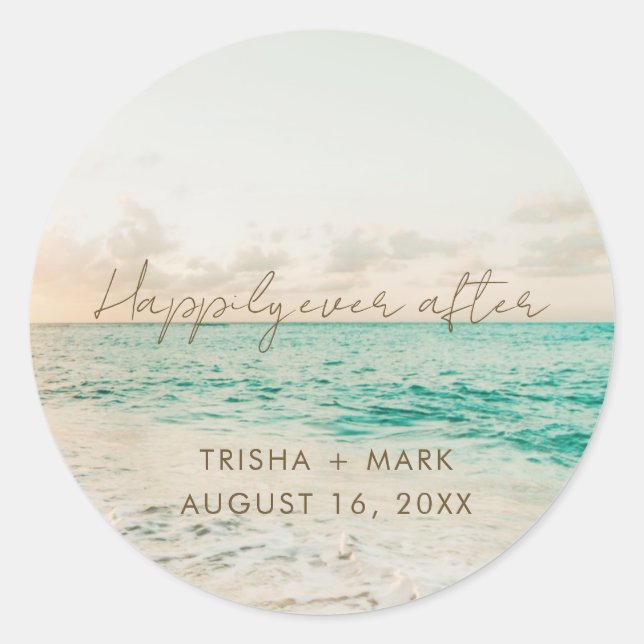 Adesivo Stickers Favoritos de Casamento de Praia (Frente)